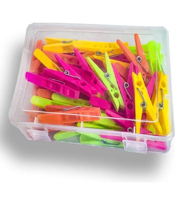 Villwin Cloth Clips for Drying Clothes Plastic Clips, Pegs for Hanging Drying Clothing on Strings Multipurpose Heavy Duty, Pegs for Hanger Multicolor 36 Pcs