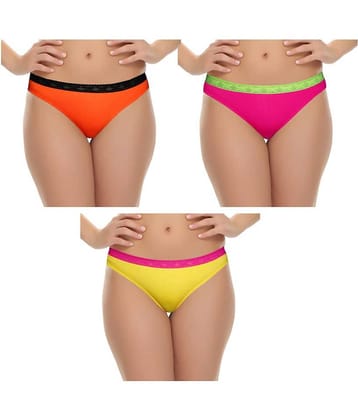 Selfcare Pack of 3 Cotton Women's Bikini Panties ( Multi Color )