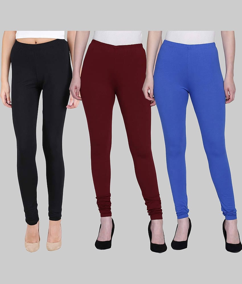 FnMe - Multicolor Cotton Women's Leggings ( Pack of 3 )