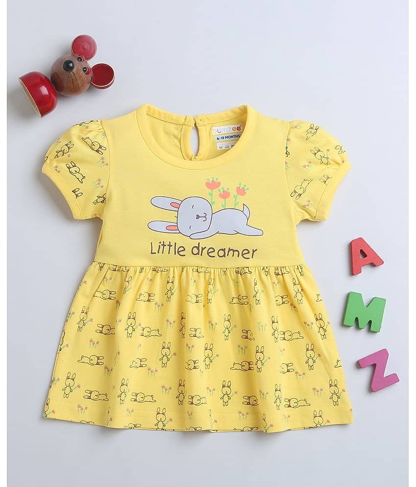 BUMZEE Pack of 1 Baby Girls Cotton Frock ( Green )