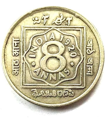 godhood - 8 Anna George V King Emperor Year 1920 1 Numismatic Coins