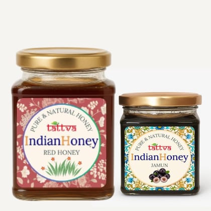 IndianHoney Red Honey & Diabetics-Friendly Jamun Honey Combo Pack (500gm & 230gm) Red Honey & Jamun