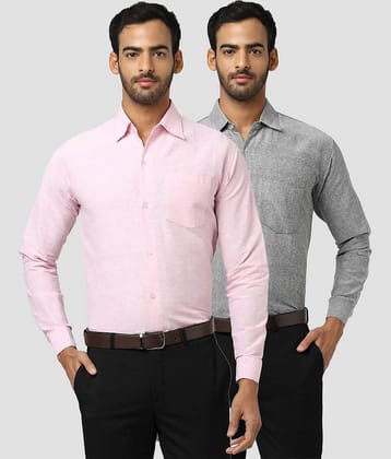 DESHBANDHU DBK - Multicolor Cotton Regular Fit Men's Formal Shirt (Pack of 2)
