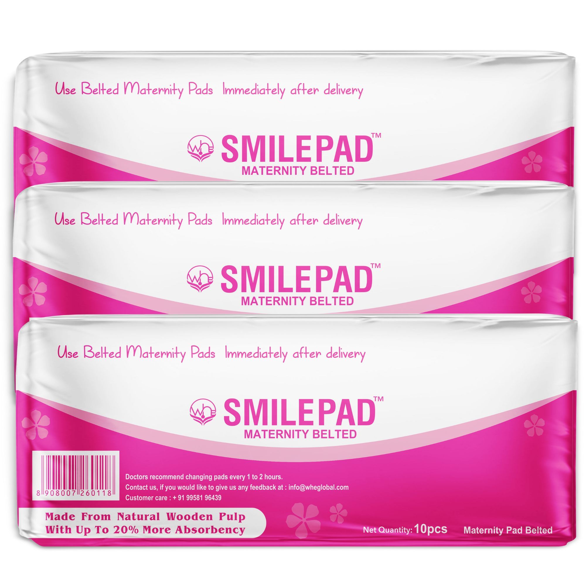Smilepad Belted Maternity Pads After Delivery for Women | Pack of 30 Postpartum Pads for Heavy Flow
