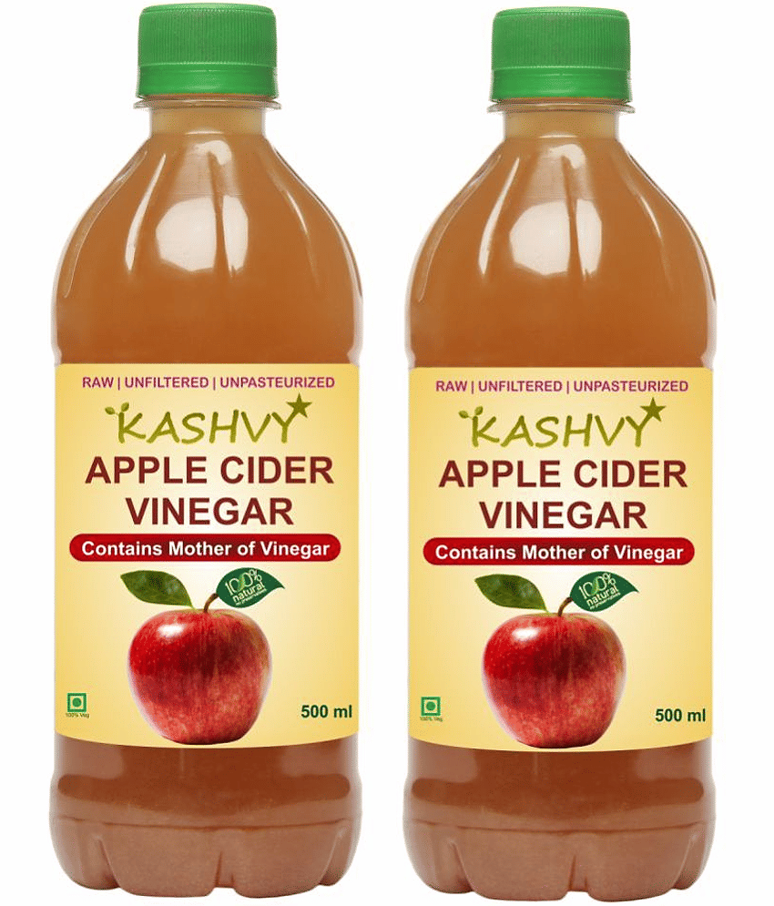 Kashvy KU.Apple Cider With Mother Of Vinegar 1000 ml Unflavoured Pack of 2