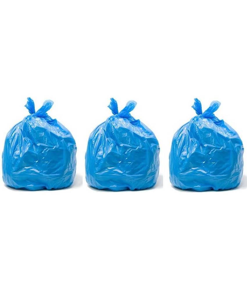 Clean India -3 Pack of Blue Garbage Bags - 19X21 | 3 Packs of 30 Pcs - 90 Pcs | Blue Medium Disposable Dustbin Bags for Dry Waste