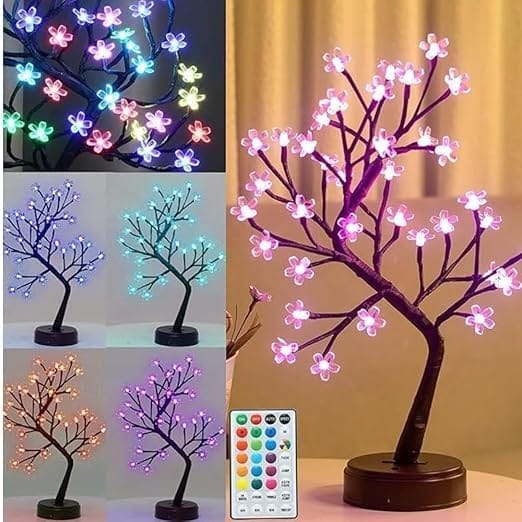 Silicone, Plastic RGB Cherry Blossom Tree Light for Baby Room Decor with Remote 16 Color