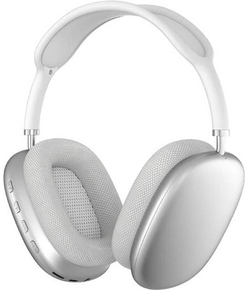 P9 Bluetooth Bluetooth Headphone On Ear 2 Hours Playback Active Noise cancellation IPX4(Splash & Sweat Proof) SILVER