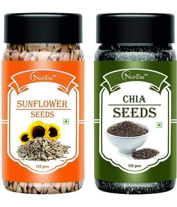 NUTRIVUE Sunflower Seeds & Chia Seeds 250 gm Pack of 2
