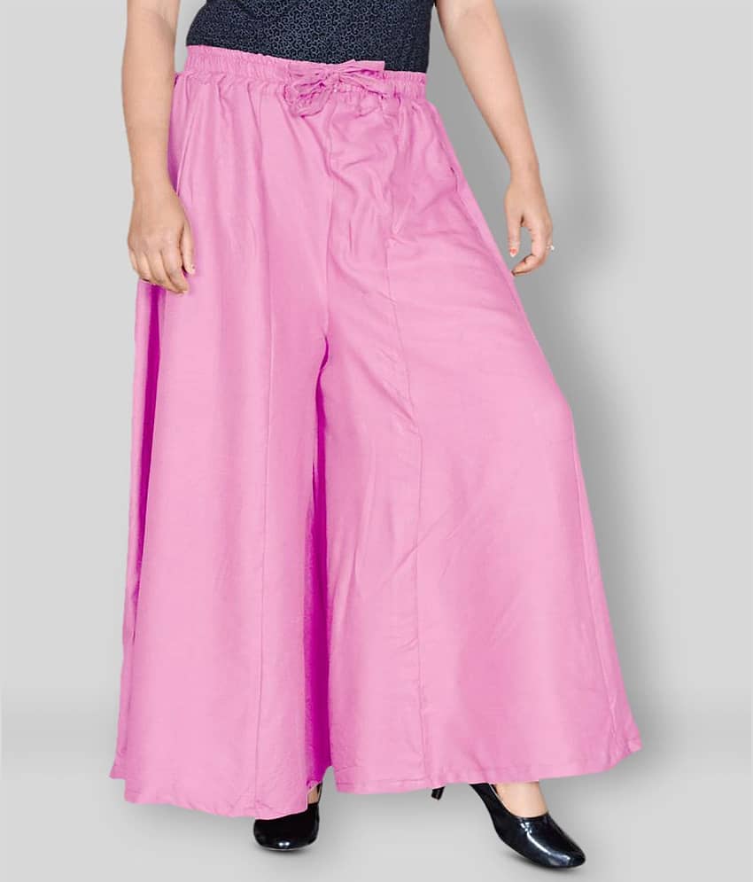 Sttoffa - Pink Rayon Flared Women's Palazzos ( Pack of 1 )