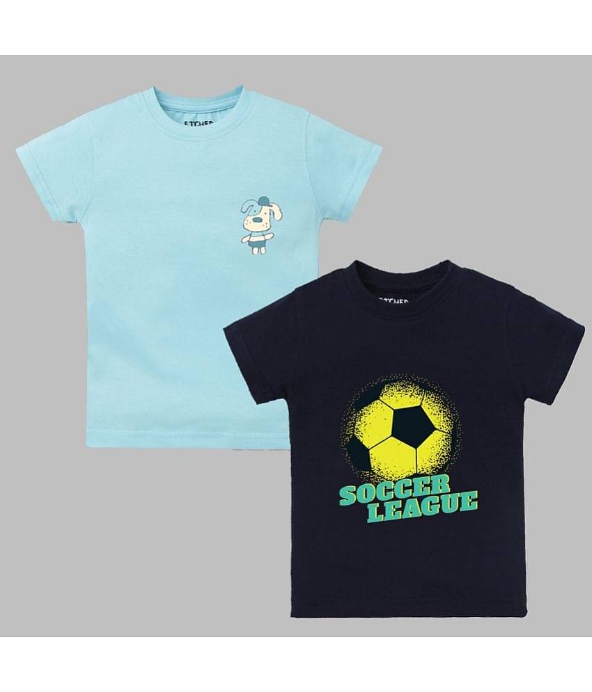 ETCHED DESIGN Pack of 1 Boys Cotton T-Shirt ( Multicolor )