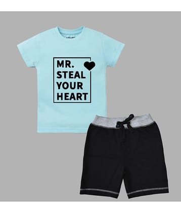 ETCHED DESIGN Pack of 1 Boys Cotton T-Shirt & Shorts Set ( Multicolor )