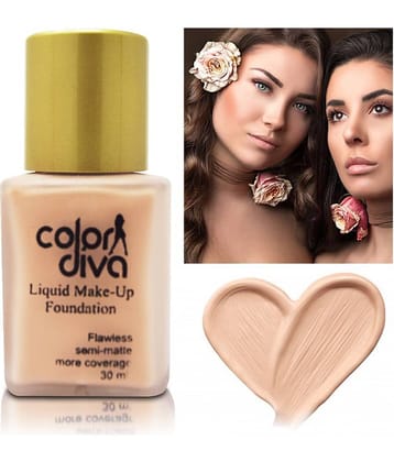 Color Diva Liquid Make- Up Foundation Flawless Semi-Matte, Beige, Shade-101, 30ml