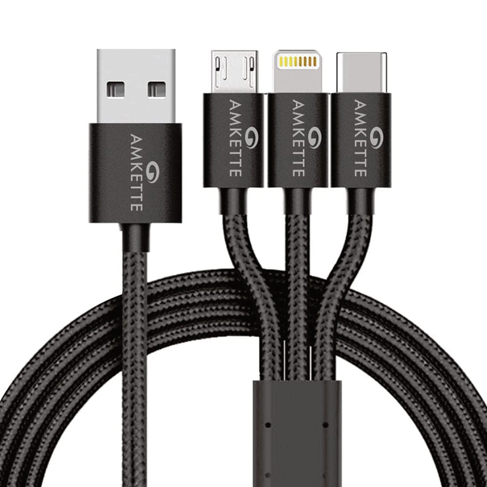 Amkette (559) PowerPro 3-in-1 Multifunction USB Cable Amkette (559) PowerPro 3-in-1 Multifunction USB Cable - Black