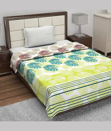 DIVINE CASA Single Cotton Brown Floral Dohar