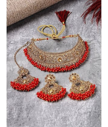 Sukkhi Red Alloy Necklace Set ( Pack of 1 )