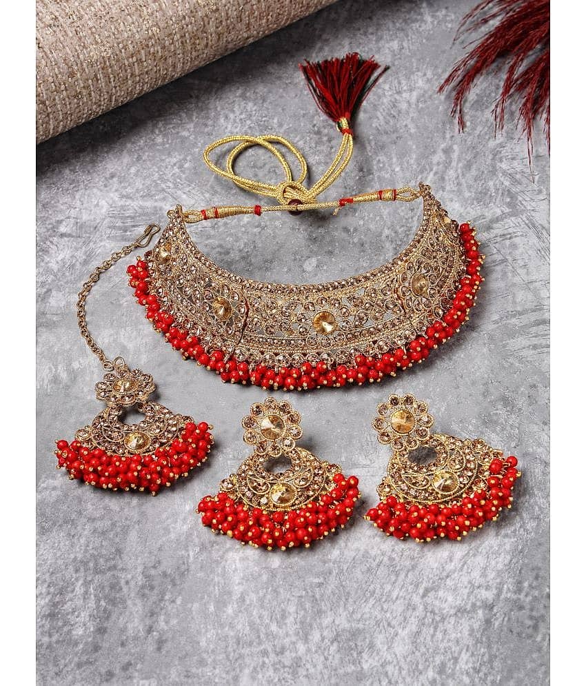 Sukkhi Red Alloy Necklace Set ( Pack of 1 )