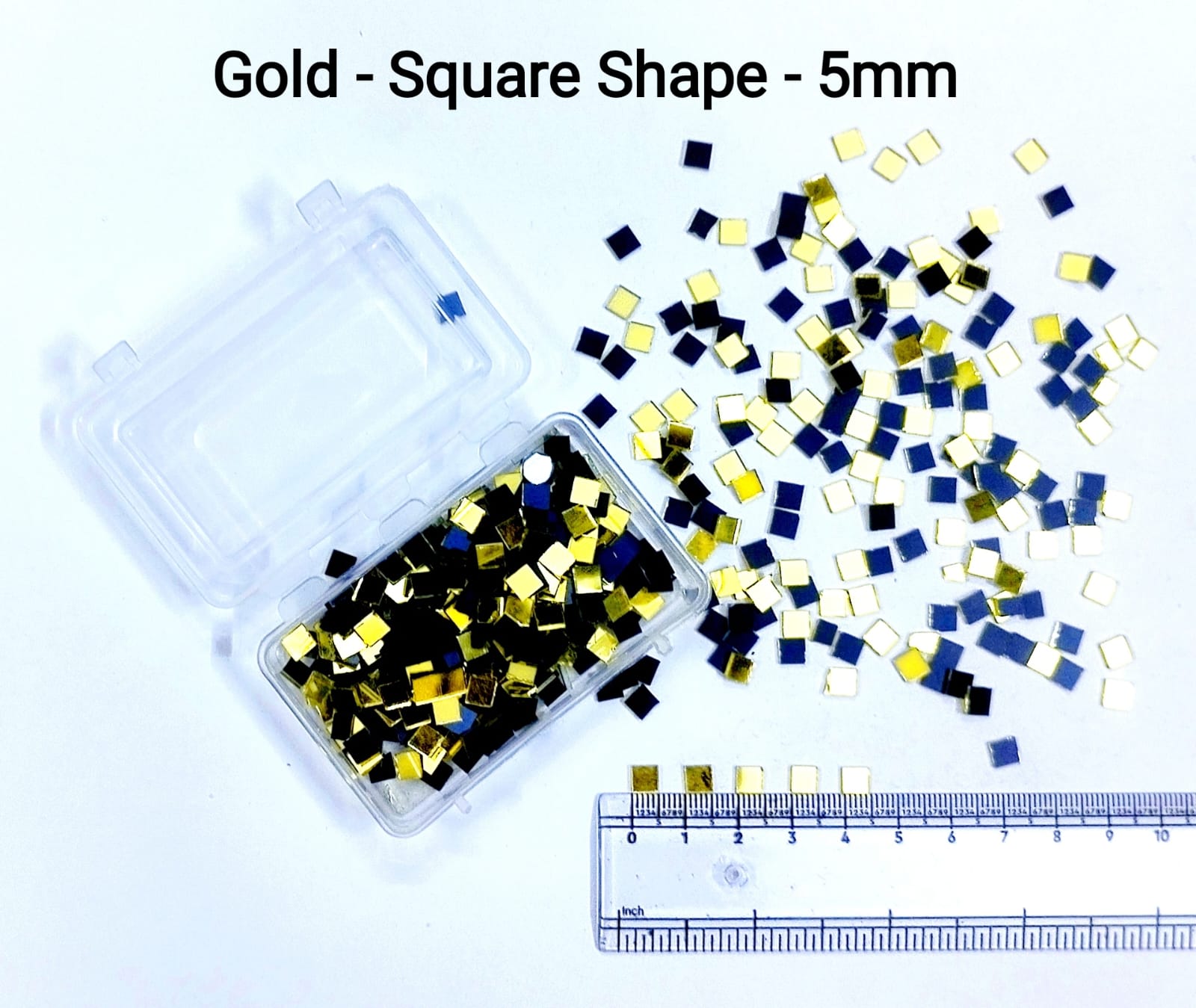 Gold Mirror Cutouts for Lippan Art - Square Shape - 5mm - Select Your Quantity