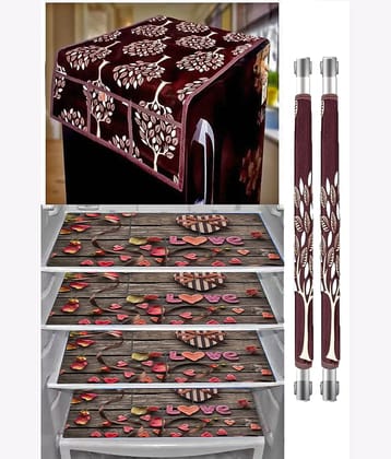 Crosmo Knitting Nature Fridge Mat & Cover ( 53 99 ) Pack of 7 - Brown
