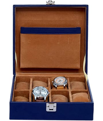 Leather World Unisex 8 Slots Watch Organiser Case