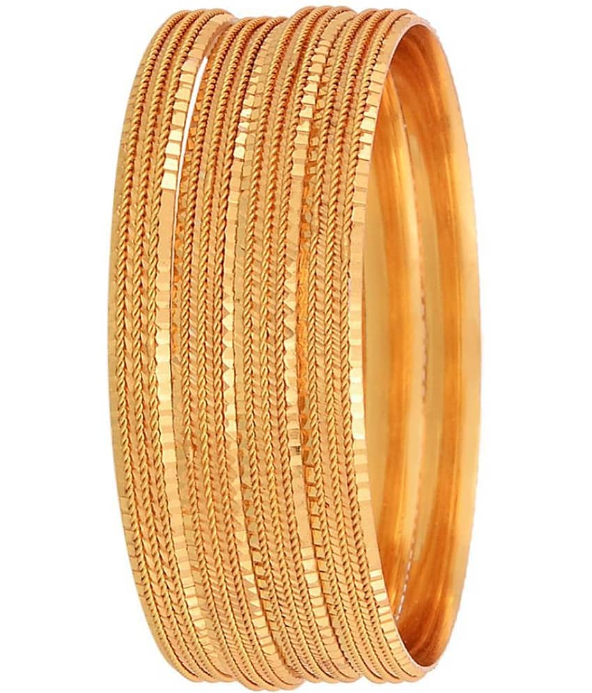 Zeneme Golden Alloy Bangles Set of 4
