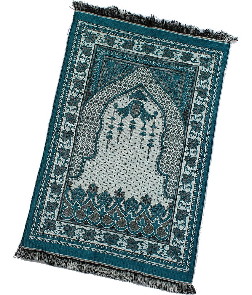 ADIRNY Blue Single Cotton Prayer Mat ( 110 X 70 cm )