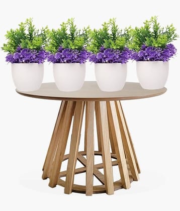 KanRaj - Multicolor Wild Artificial Flowers With Pot ( Pack of 4 )