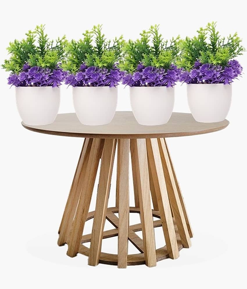 KanRaj - Multicolor Wild Artificial Flowers With Pot ( Pack of 4 )