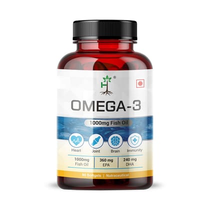 Humming Herbs Omega-3 Fish Oil 1000MG - Boost Your Heart, Joints Health, Brain & Immunity, 90 Capsules