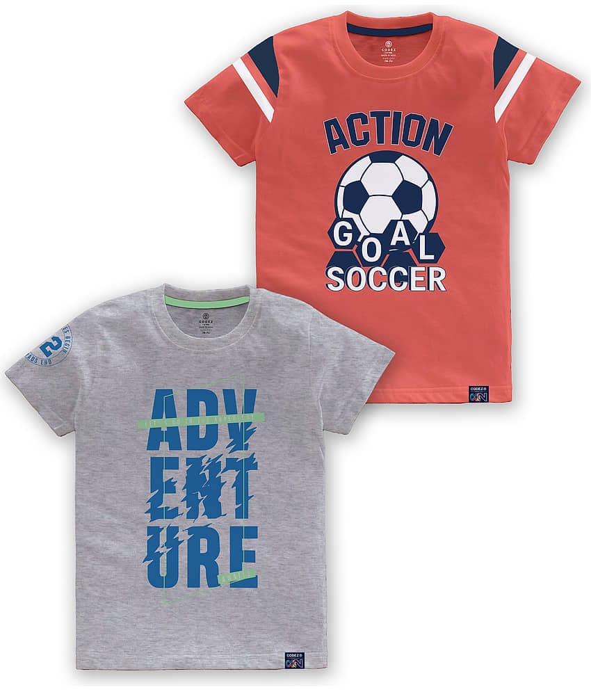 CODEZ Pack of 1 Boys Cotton Blend T-Shirt ( Multi Color )