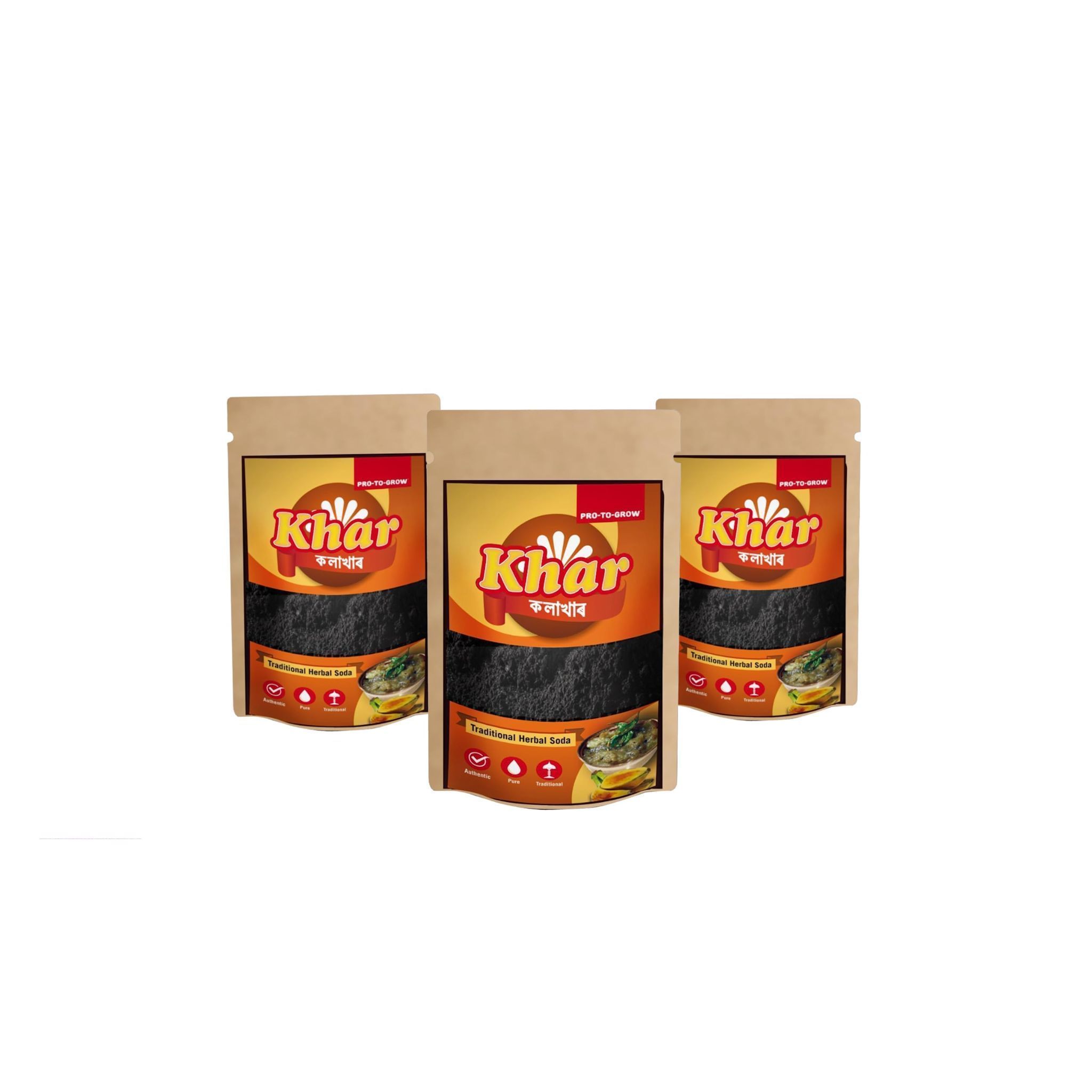Pro To Grow Kolar Khar Bhim Banana Peel Powder 50g | Traditional Assamese Herbal Soda for All Age Groups | Ideal for Detoxification & Aids Digestion (Pack of 3)