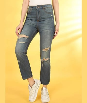 Freehand - Blue Cotton Straight Fit Womens Jeans ( Pack of 1 ) - None