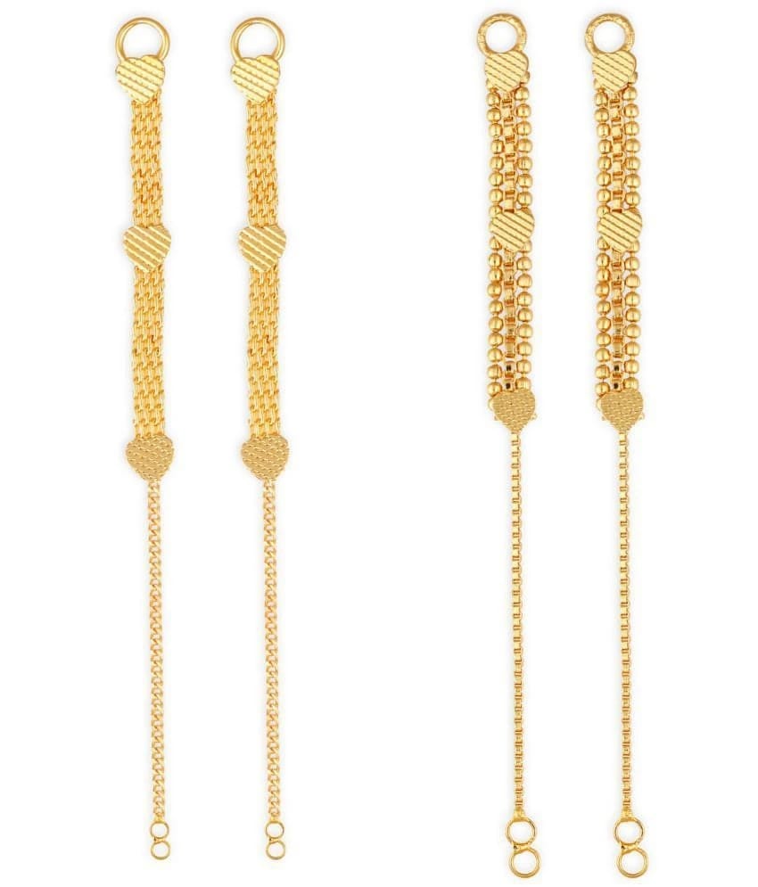 1gram gold Plated Kanchain Ear chain earcuff Ear to Ear Combo for Women & Girls - Golden