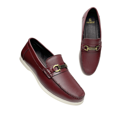 Elegant Maroon Leather Loafers for Men - Premium Style & Comfort-6