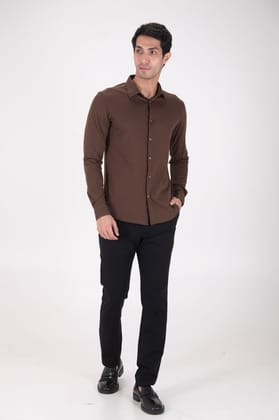 Fluid Cotton Flow Shirt - Mercerised Butter Fabric-Deep Brown / XS