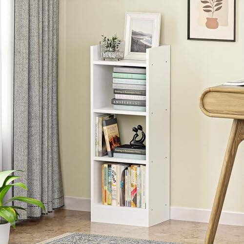 Lukzer 3 Layer Engineered Wood Multipurpose Rack Bookshelf Storage Organizer Stand - White Bookshelf Storage