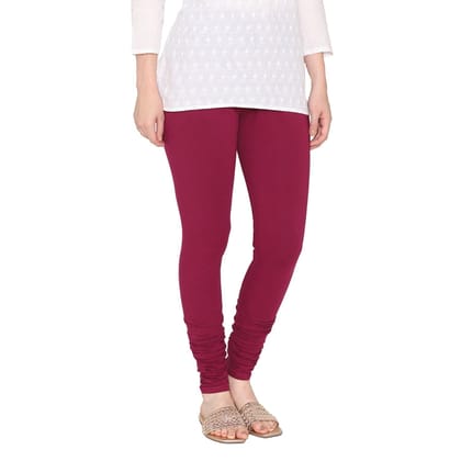 Women's Cotton Churidar leggings (Free Size) - Violet