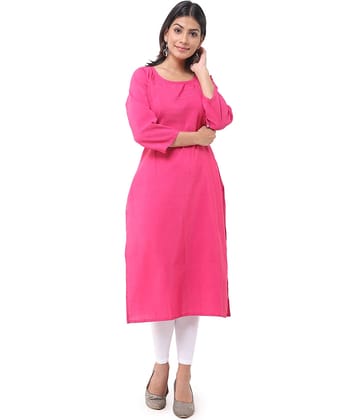 DESHBANDHU DBK - Pink Cotton Women's Straight Kurti
