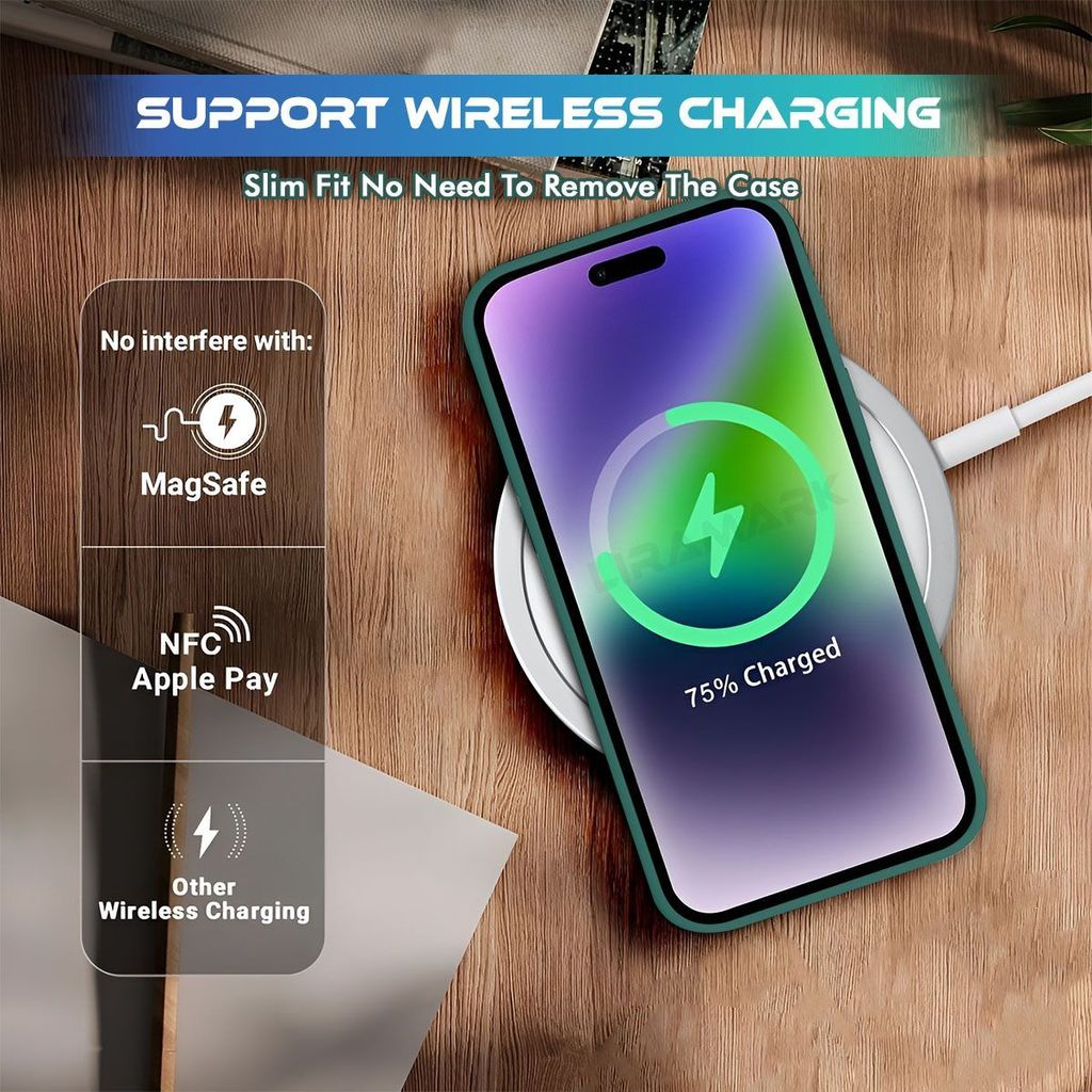 LIRAMARK Liquid Silicone Soft Back Cover Case for iPhone 15 Pro Max (6.7 inch)