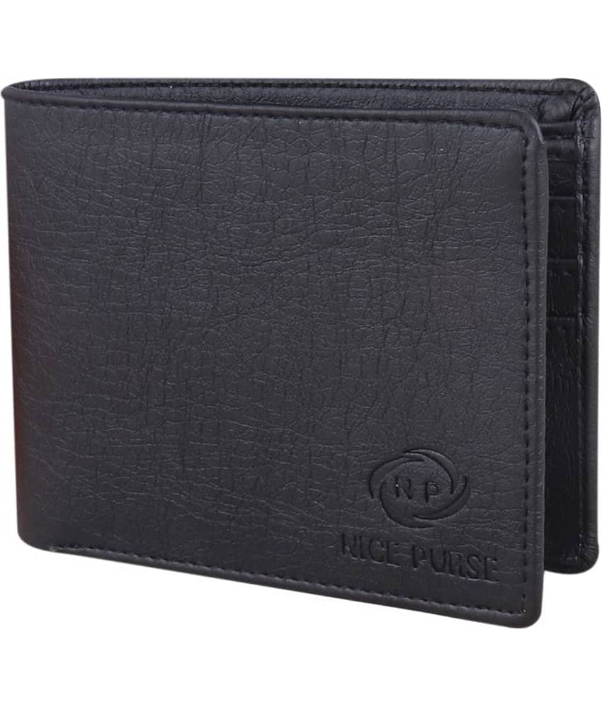 Nice Purse Black PU Men's Two Fold Wallet,Coin Pouch ( Pack of 1 )