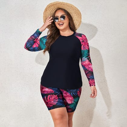 LOVEBIRD Plus Size Swimwear XSW9917 Full Sleeves