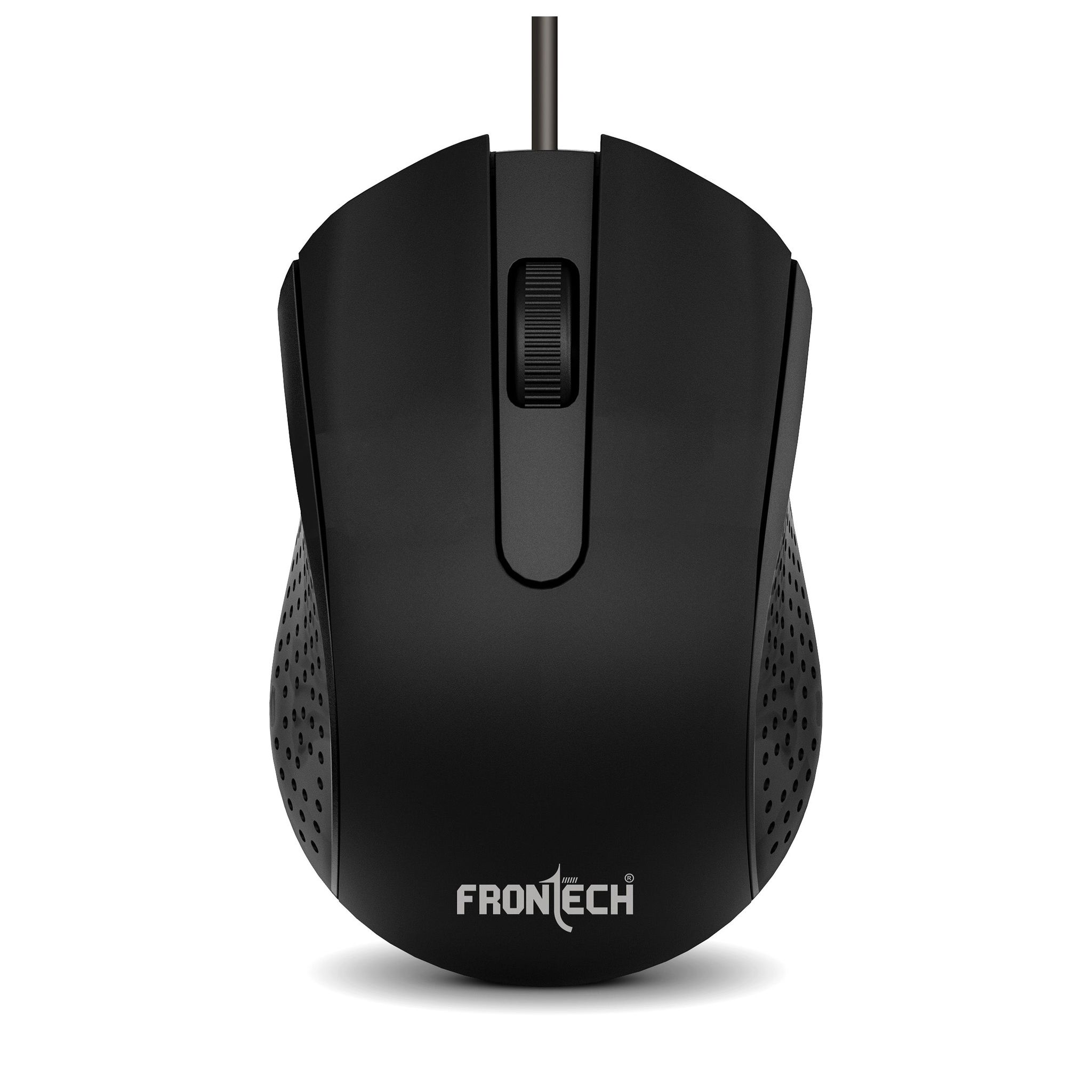 Frontech Wired USB Mouse | 3 Handy Buttons | Scroll Wheel 1200 DPI | MS-0102 Wired Optical Mouse (USB 2.0, Black)