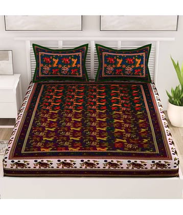 Uniqchoice Cotton Double Bedsheet ( Blue )