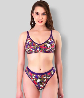 TCG Cotton Women's Bra & Panty Set ( Purple )