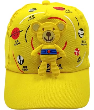 Zacharias Unisex Kids Cotton Beret Golf Cap kc-25 (Yellow_1-4 Years) (Pack of 1)
