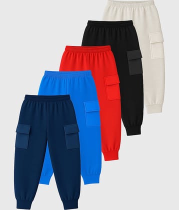Kuchipoo Pack of 5 Boys Cotton Blend Trackpant ( Multicolor 2 )