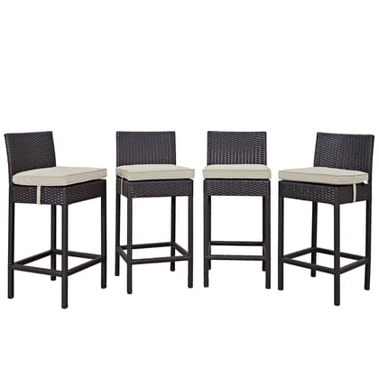 MJA FURNITURE Patio Bar Chairs Set for Outdoor, Wicker Bar Stools Set, High Rise Chairs