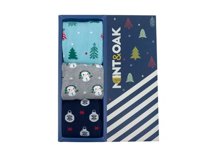 Santa's Snuggle Set-of-3 Crew Socks for Men