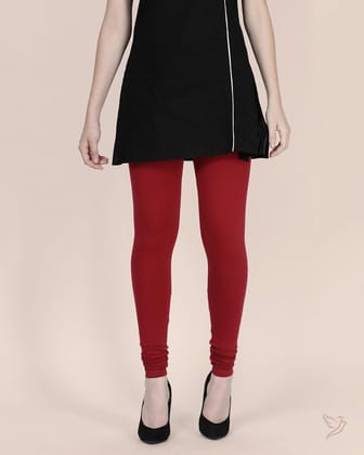 Cotton Churidar Legging - La Burgandy-S / La Burgandy