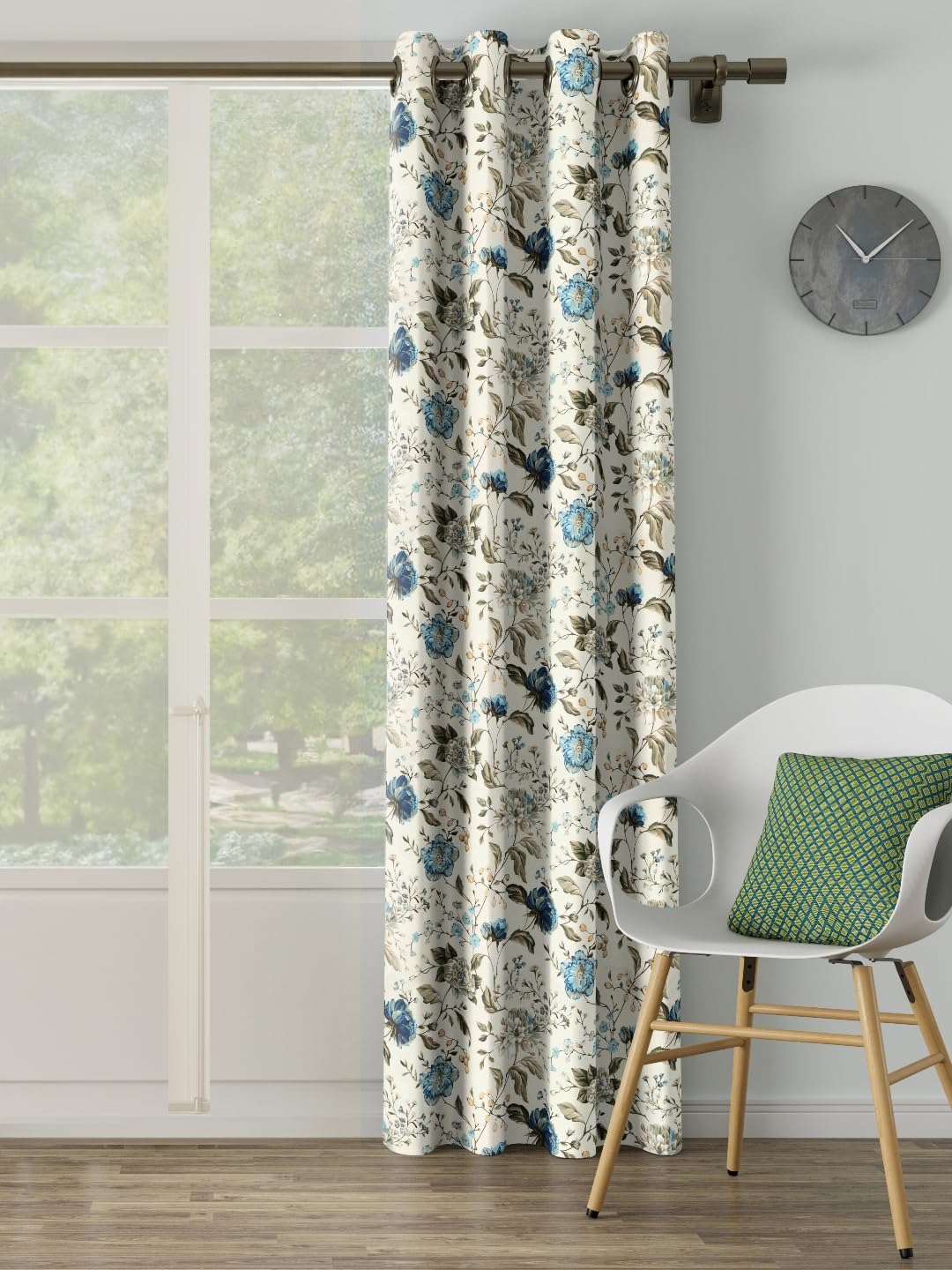 DDECOR - 100% PolyesterFloral PatternDoor 7 Ft|135 CM X 225 CM| - Blue